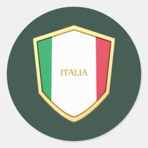 イタリアシールドサッカーサッカーサッカーファン ラウンドシール