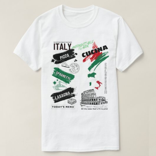 イタリアスタイルグルメHiphopストリートスタイルTシャツ Tシャツ (デザイン正面)