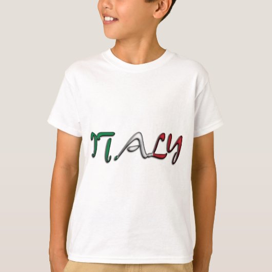 イタリアタイポグラフィ国国旗の色 Tシャツ (正面)