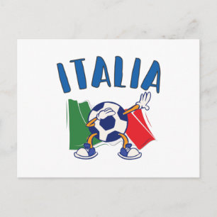 イタリアダビングサッカーボール旗はがき ポストカード