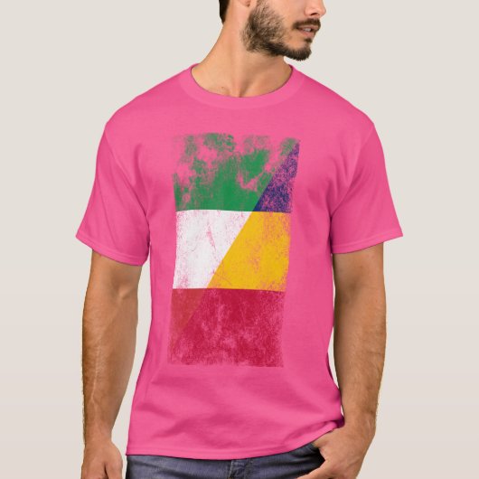 イタリアチャド国旗 – チャドイタリアンエン Tシャツ (正面)