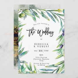 イタリアトスカーナオリーブモダン結婚式招待状 招待状