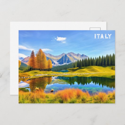 イタリアドロマイトアルプス水彩旅行 ポストカード (正面/裏面)