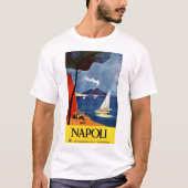 イタリアナポリのヴィンテージ旅行ポスター Tシャツ (正面)