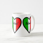 イタリアハートのイタリア旗 コーヒーマグカップ (正面右)