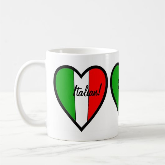 イタリアハートのイタリア旗 コーヒーマグカップ (左)