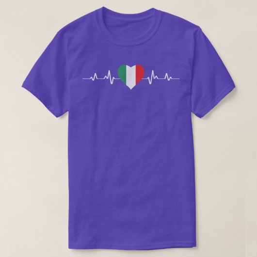 イタリアハートイタリアンEkg国旗 Tシャツ (デザイン正面)