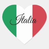 イタリアハートステッカー国イタリアン旗 ハートシール (正面)
