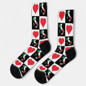 イタリアハートパターイタリアンン国旗地図 ソックス (左)