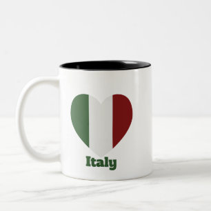 イタリアハート国旗 ツートーンマグカップ