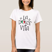 イタリアハートTシャツ La Dolce Vita イタリア国旗 Tシャツ (正面)