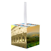 イタリアバケーション旅行写真クリスマス キューブオーナメント (裏面アングル)