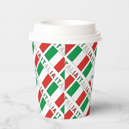 イタリアバンディエライタリアタイルパーソナライズされたグリーン 紙コップ (右)