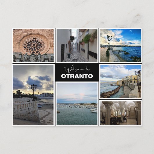 イタリアパーソナライズされたのプーリア州オトラントのコラージュ ポストカード (正面)