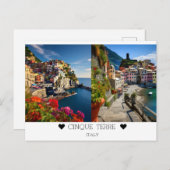 イタリアパーソナライズされたのCinque Terreで晴れた日 ポストカード (正面/裏面)