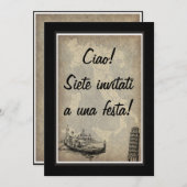 イタリアパーティーの招待状 招待状 (正面/裏面)