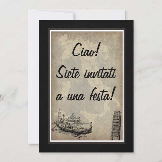 イタリアパーティー招待状 招待状 (正面)