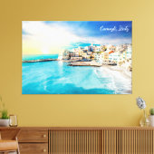 イタリアビーチ地中海の海シ絵画ョニック キャンバスプリント (インサイチュ (リビング))