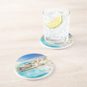 イタリアビーチ地中海の海シ絵画ョニック コースター (側面)