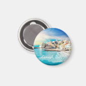 イタリアビーチ地中海の海シ絵画ョニック マグネット (正面/裏面)