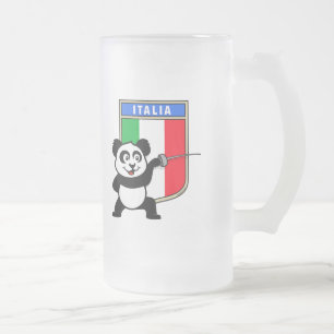 イタリアフェンシングパンダ フロストグラスビールジョッキ