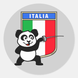 イタリアフェンシングパンダ ラウンドシール