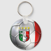 イタリアフォルツァアズーリカルシオサッカーボール国旗 キーホルダー (正面)