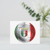 イタリアフォルツァアズーリカルシオサッカーボール国旗 ポストカード (スタンド正面)