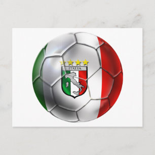 イタリアフォルツァアズーリカルシオサッカーボール国旗 ポストカード