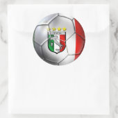 イタリアフォルツァアズーリカルシオサッカーボール国旗 ラウンドシール (バッグ)