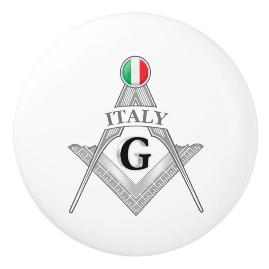 イタリアフリーメイソンサイン セラミックノブ (正面)