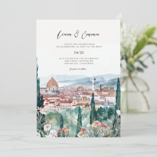 イタリアフローレンスランドスケープ結婚式招待状 招待状 (スタンド正面)
