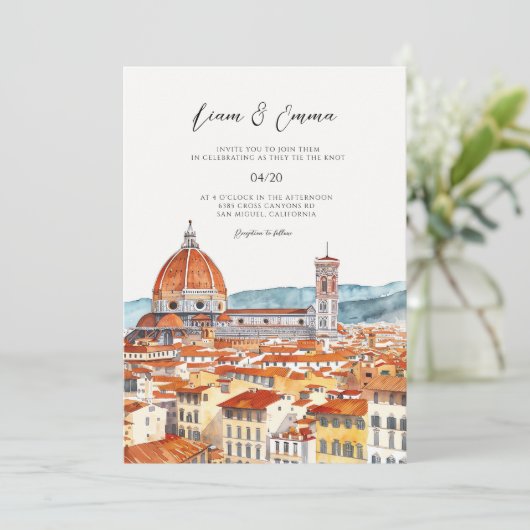 イタリアフローレンスランドスケープ結婚式招待状 招待状 (スタンド正面)