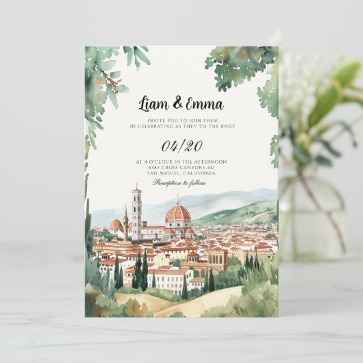イタリアフローレンスランドスケープ結婚式招待状 招待状 (スタンド正面)