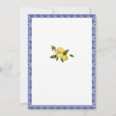 イタリアブルーウォーターカラーレモン日付カードを保存 セーブザデート (裏面)