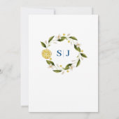 イタリアブルーウォーターカラーレモン結婚式招待状 招待状 (裏面)