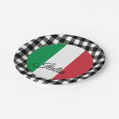 イタリアプレート、バッファローのプレイド&イタリアン国旗 ペーパープレート (アングル)