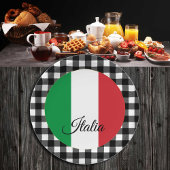 イタリアプレート、バッファローのプレイド&イタリアン国旗 ペーパープレート