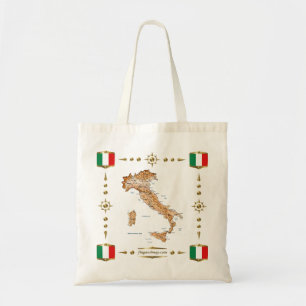 イタリアマップ+フラグバッグ トートバッグ