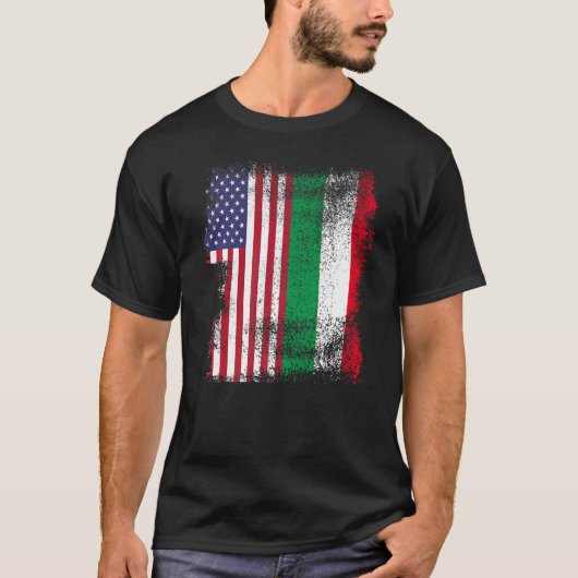 イタリアメイタリアンリカ国旗のプライドヴィンテージ Tシャツ (正面)