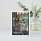 イタリアメラノメラン復元ヴィンテージ旅行ポスター ポストカード (スタンド正面)