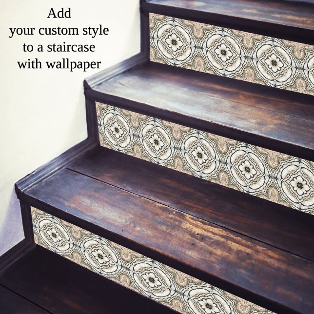イタリアモザイクにインスパイアされたパターン 壁紙 (Italian wallpaper created from animal patterns. Inspired by Mediterranean mosaic floors.)