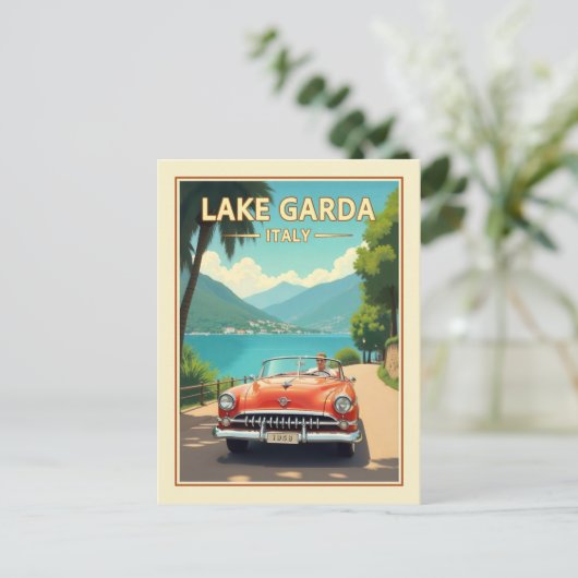 イタリアレイクガルダヴィンテージレトロトラベル ポストカード (スタンド正面)