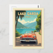 イタリアレイクガルダヴィンテージレトロトラベル ポストカード (正面/裏面)