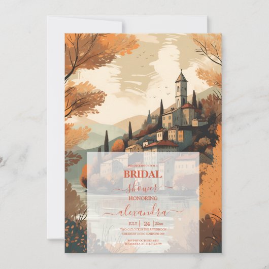 イタリアレイクコモデスティネーションブライダルシャワー 招待状 (正面)