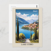 イタリアレイクコモヴィンテージトラベル ポストカード (正面/裏面)