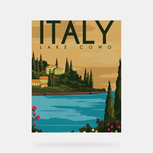 イタリアレイクコモ アクリルサイン (正面)