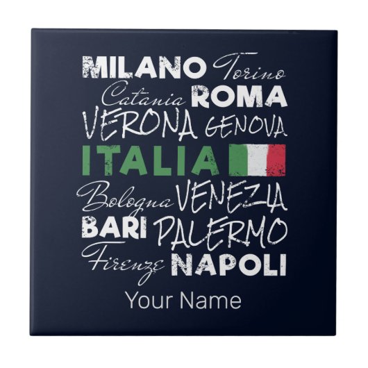 イタリアレトロシティー&フラッグヴィンテージホリディースミナリー タイル (正面)