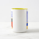 イタリアレトロヴィンテージイタリアンビーチ旅行ポスター ツートーンマグカップ (中央)