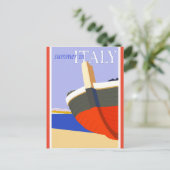 イタリアレトロヴィンテージイタリアンビーチ旅行ポスター ポストカード (スタンド正面)